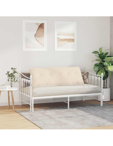 Cuscino per Schiena Beige 140 x 50 cm Tessuto in Microfibra