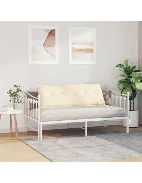 Cuscino per Schiena Crema 140 x 50 cm Tessuto in Cords