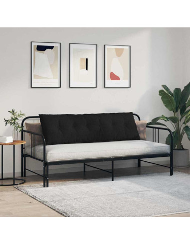 Cuscino per Schiena Nero 160 x 19 x 50 cm Tessuto