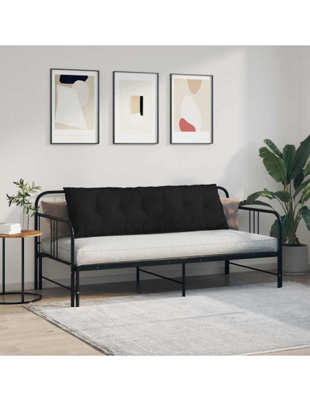 Cuscino per Schiena Nero 160 x 19 x 50 cm Tessuto