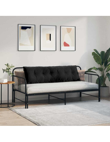 Cuscino per Schiena Nero 160 x 50 cm Tessuto in Cords