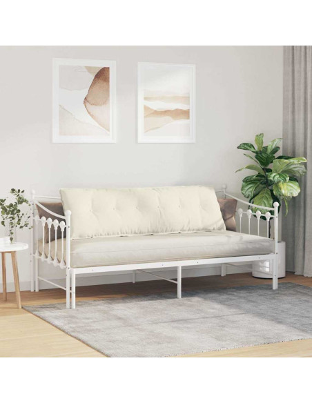 Cuscino per Schiena Crema 160 x 50 cm Tessuto in Cords