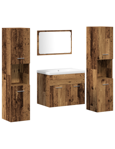 Set di Storage Montaggio a parete 4 pcs Legno multistrato