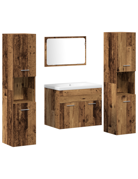 Set di Storage Montaggio a parete 4 pcs Legno multistrato