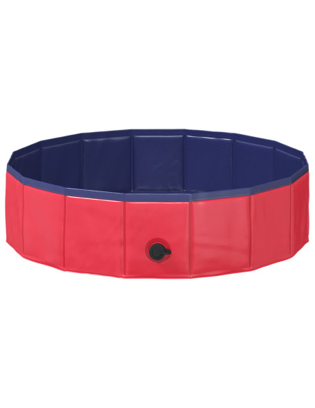 Piscina Pieghevole per Cani Rosso e Blu 80 x 80 x 20 cm PVC