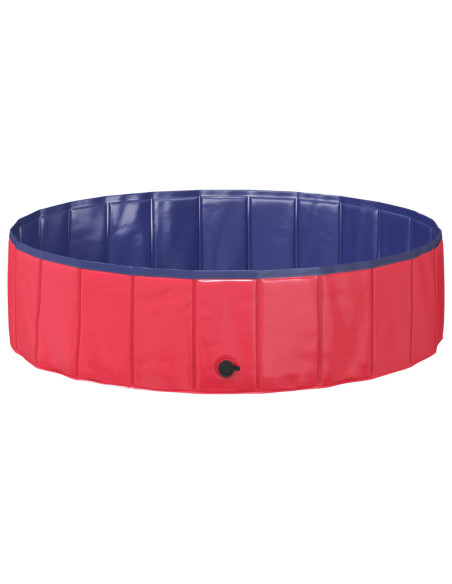Piscina Pieghevole per Cani Rosso e Blu 120 x 120 x 30 cm PVC