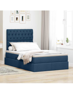 Letto con contenitore e LED con led Blu 120 x 190 cm Poliestere