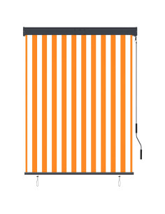 Tenda a Rullo per Esterni 120x250 cm Bianco e Arancione