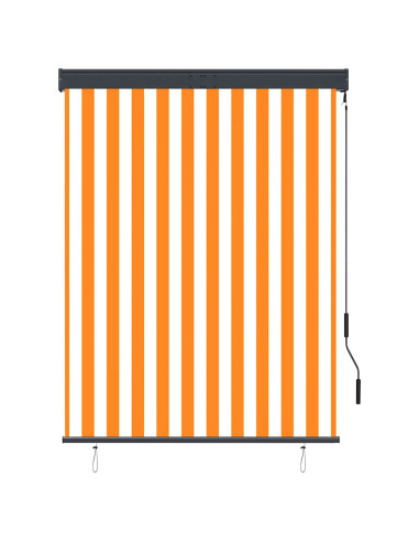 Tenda a Rullo per Esterni 120x250 cm Bianco e Arancione