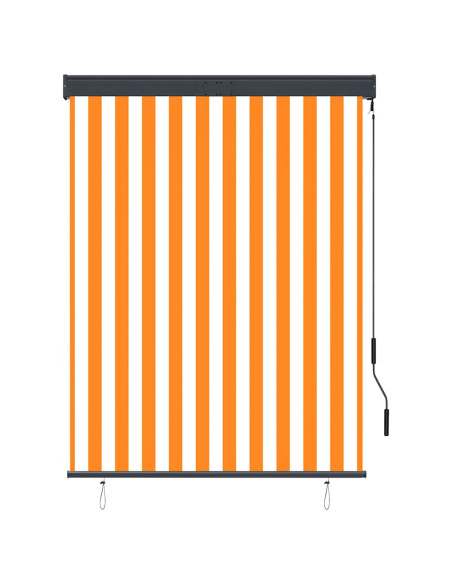 Tenda a Rullo per Esterni 120x250 cm Bianco e Arancione