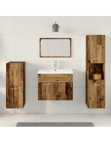 Set di mobili per il bagno 5 pcs Marrone Legno multistrato