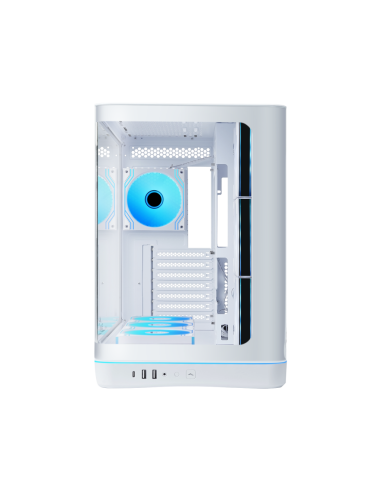 SAMA MID TOWER V62  WHITE TG CURVE LED STRIP 7* 120 ARGB PWM FAN