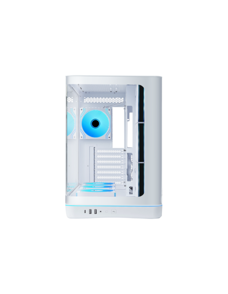 SAMA MID TOWER V62  WHITE TG CURVE LED STRIP 7* 120 ARGB PWM FAN