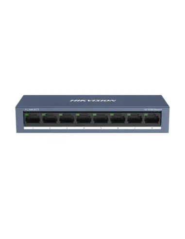 SWITCH HIKVISION 10/100 CASE METALLICO - SOHO 8 10/100M RJ45 PORTS, DESKTOP STEEL CASE UNMANAGED