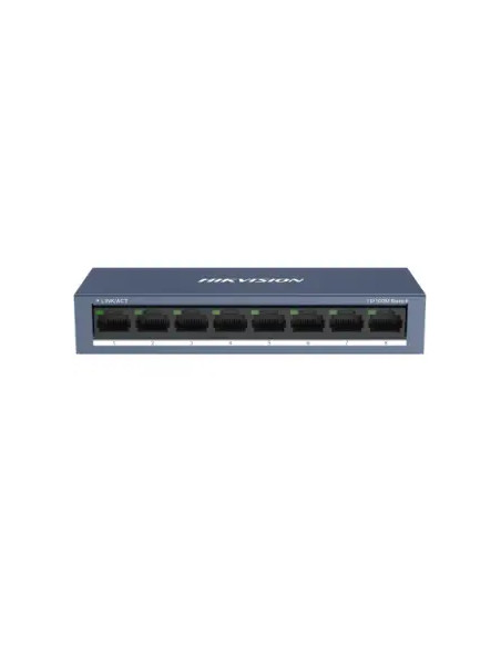 SWITCH HIKVISION 10/100 CASE METALLICO - SOHO 8 10/100M RJ45 PORTS, DESKTOP STEEL CASE UNMANAGED