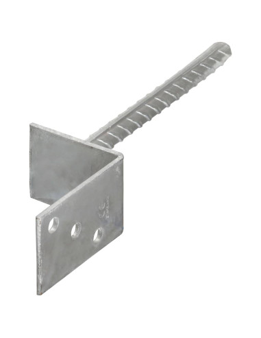 Picchetti per Recinzione 6 pz Argento 8x6x30 cm Acciaio Zincato