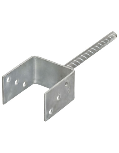 Picchetti per Recinzione 6 pz Argento 9x6x30 cm Acciaio Zincato