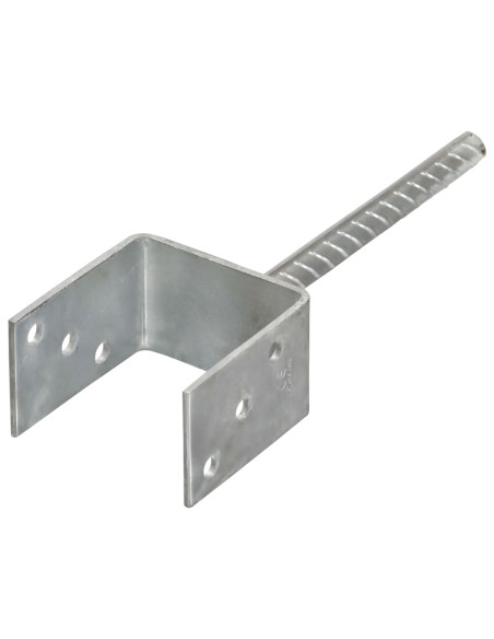 Picchetti per Recinzione 6 pz Argento 9x6x30 cm Acciaio Zincato