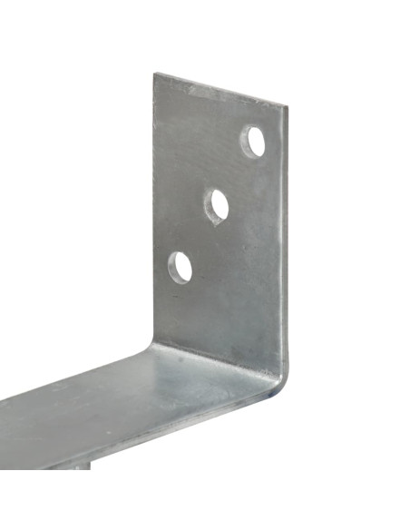 Picchetti per Recinzione 6 pz Argento 9x6x30 cm Acciaio Zincato