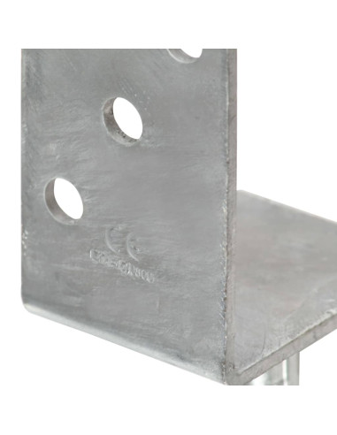 Picchetti per Recinzione 6 pz Argento 8x6x30 cm Acciaio Zincato