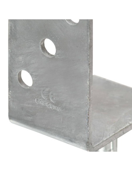 Picchetti per Recinzione 6 pz Argento 8x6x30 cm Acciaio Zincato