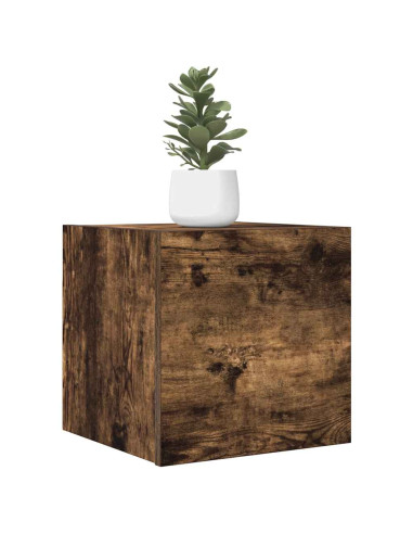 Armadietti TV Montati a Parete 2pz Rovere Fumo 30,5x30x30 cm