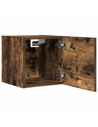 Armadietti TV Montati a Parete 2pz Rovere Fumo 30,5x30x30 cm