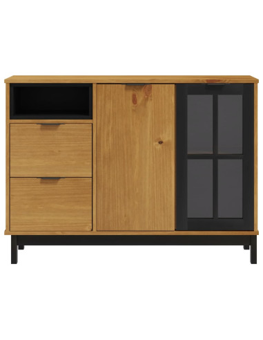 Credenza FLAM 110x40x80 cm Anta in Vetro Massello di Pino