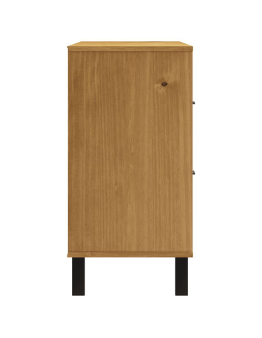 Credenza FLAM 110x40x80 cm Anta in Vetro Massello di Pino