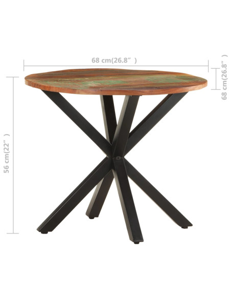 Tavolino di Servizio 68x68x56 cm in Legno Massello di Recupero