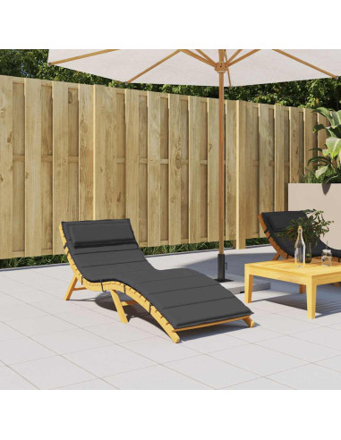 Cuscino per Lettino Nero 180x60x4 cm in Tessuto Oxford