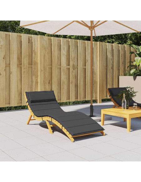 Cuscino per Lettino Nero 180x60x4 cm in Tessuto Oxford