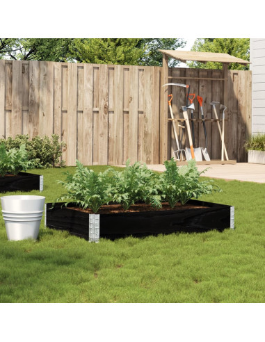 Fioriera da Giardino Nera 120x80 cm Legno Massello di Pino