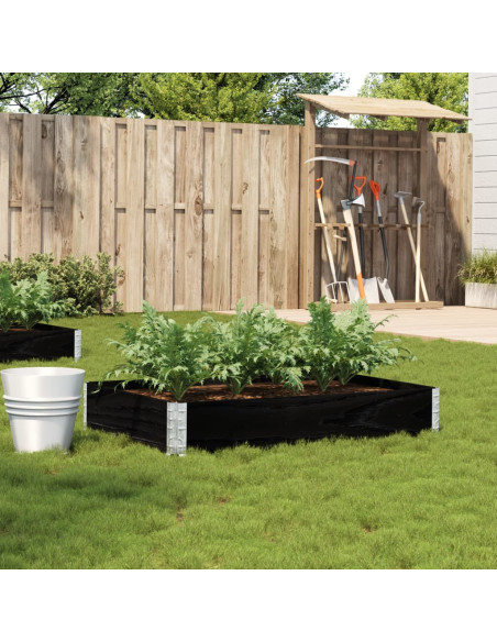 Fioriera da Giardino Nera 120x80 cm Legno Massello di Pino