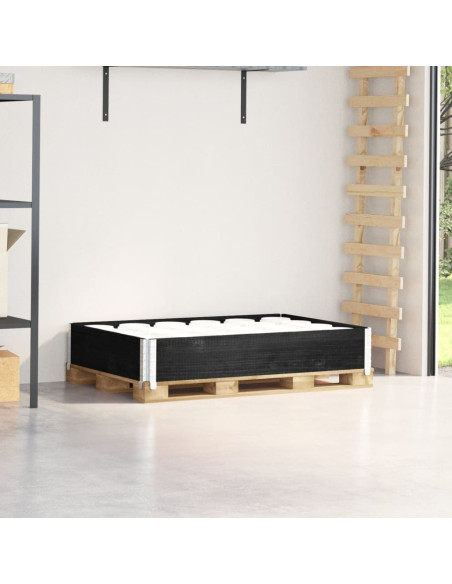 Paretale per Pallet Nero 120x80 cm in Legno Massello di Pino