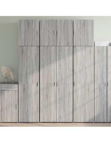 Credenza Grigio Sonoma 80x42,5x249 cm in Legno Multistrato