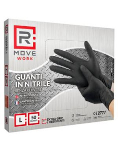 RMove Guanti Nitrile Nero Lavoro SP FG 8.0g 1Cnf/50pz Tg L