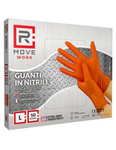 RMove Guanti Nitrile Arancione Lavoro SP FG 8.0g 1Cnf/50pz Tg L