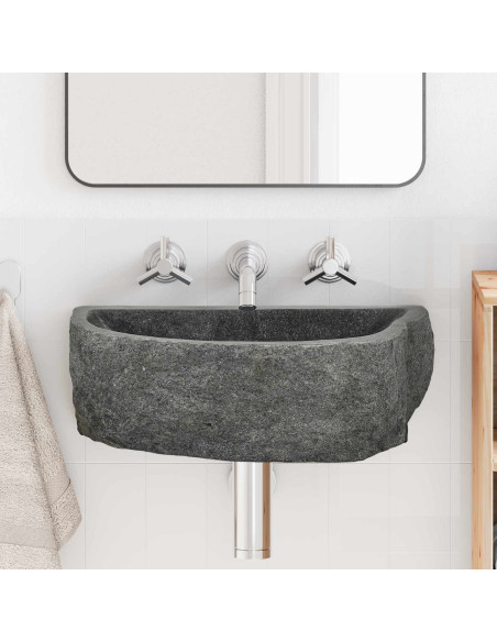 Lavabo a parete Grigio 45 x 35 x 15 cm Pietra fiume