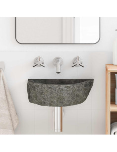 Lavabo a parete Grigio 37 x 30 x 12 cm Pietra fiume