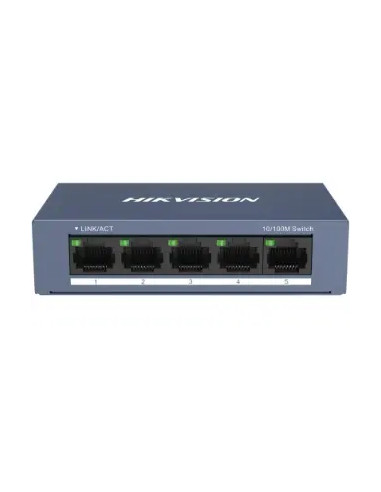 SWITCH HIKVISION 10/100 CASE METALLICO - SOHO 5 10/100M RJ45 PORTS, DESKTOP STEEL CASE UNMANAGED