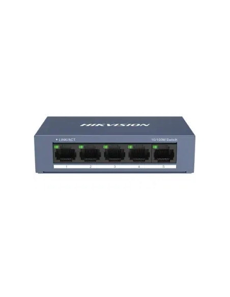 SWITCH HIKVISION 10/100 CASE METALLICO - SOHO 5 10/100M RJ45 PORTS, DESKTOP STEEL CASE UNMANAGED