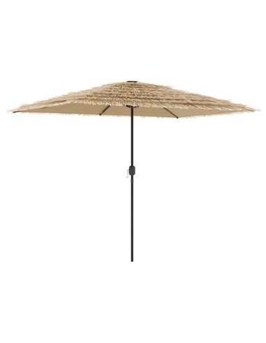 Ombrellone Giardino LED e Palo in Acciaio Marrone 300x200x250cm