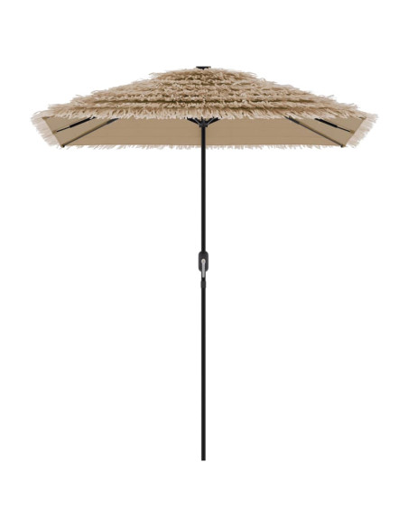 Ombrellone Giardino LED e Palo in Acciaio Marrone 300x200x250cm