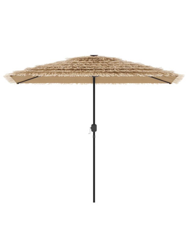 Ombrellone Giardino LED e Palo in Acciaio Marrone 300x200x250cm