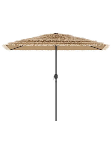 Ombrellone Giardino LED e Palo in Acciaio Marrone 300x200x250cm