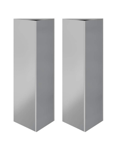 Fioriere 2 pz Triangolari 30x26x75 cm in Acciaio Zincato