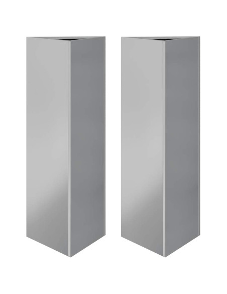 Fioriere 2 pz Triangolari 30x26x75 cm in Acciaio Zincato