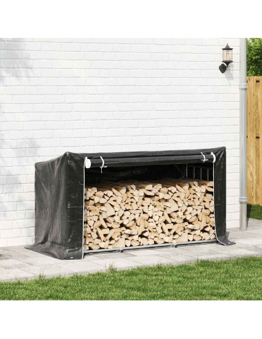 Rastrelliera Legna con Copertura Antipioggia Acciaio Zincato