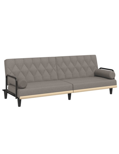 Divano Letto con Braccioli Tortora in Tessuto